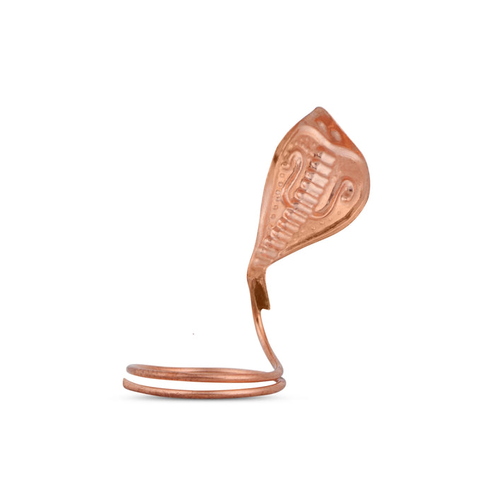 Nagam Statue - 2.75 x 1 Inches | Copper Snake Statue/ Naag Devta Murti for Pooja Purpose - Deity Accessories