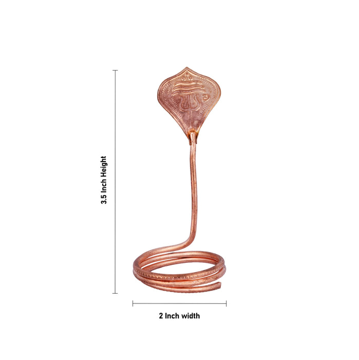 Nagam Statue - 3.5 x 2 Inches | Copper Idol/ Snake Statue/ Naag Devta Murti for Pooja