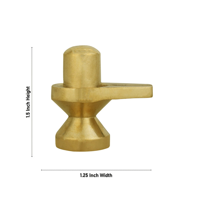 Shiv Ling Murti - 1.5 X 1.25 Inches | Brass Idol/ Shiva Lingam Statue/ Shivling Statue For Abhishekam & Pooja - Brass Murties