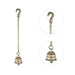 Brass Bell - 4 x 3.5 Inches | Antique Brass Bell Hanging/ Hanging Bell with Chain for Mandir/ 875 Gms Approx - Pooja Bells
