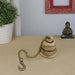 Brass Bell - 4 x 3.5 Inches | Antique Brass Bell Hanging/ Hanging Bell with Chain for Mandir/ 875 Gms Approx - Pooja Bells