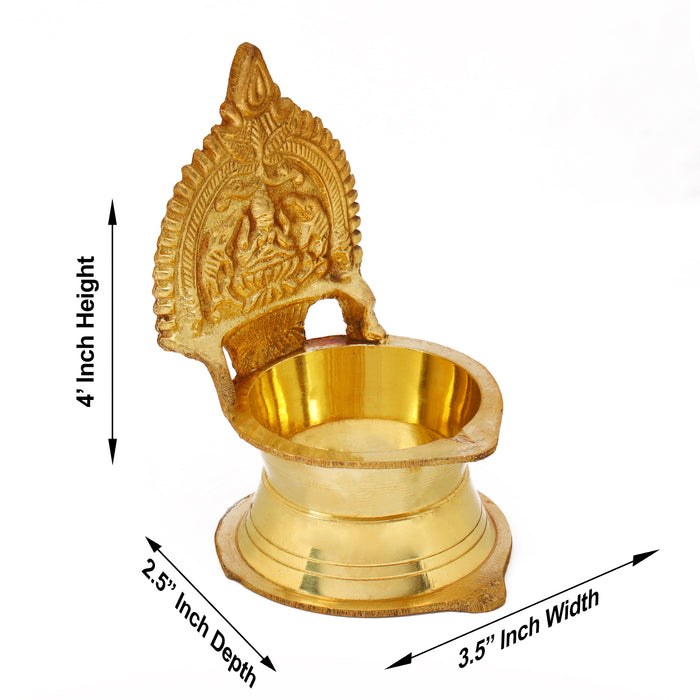 Kamatchi Vilakku -Kajalakshmi - 4 Inches | Brass Kamakshi Deepam/ Lamp for Pooja