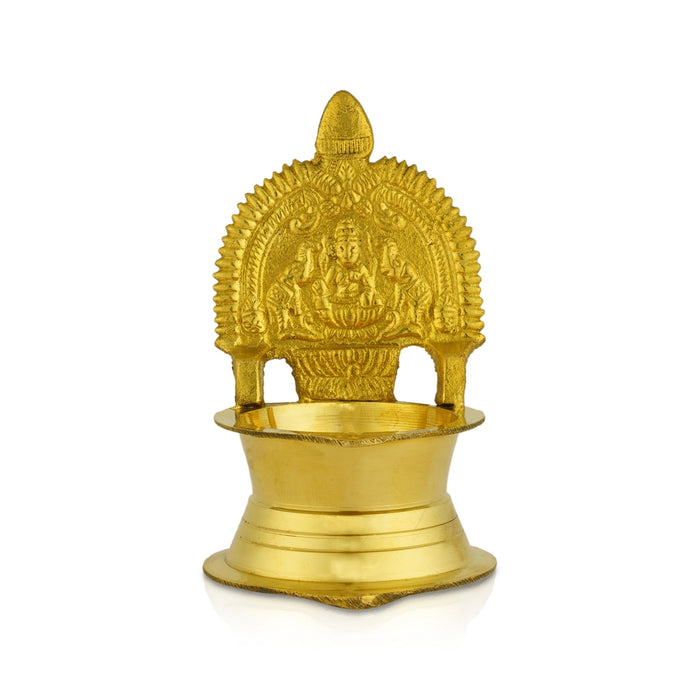 Kamakshi Deepam - 4 x 2.5 Inches | Kamatchi Vilakku/ Brass Lamp/ Kamatchi Amman Vilakku for Pooja - Deity Lamps