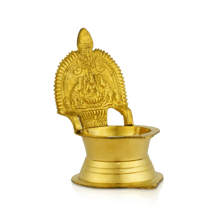 Kamakshi Deepam - 4 x 2.5 Inches | Kamatchi Vilakku/ Brass Lamp/ Kamatchi Amman Vilakku for Pooja - Deity Lamps