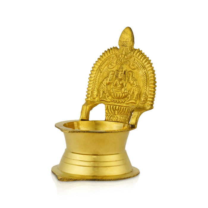Kamakshi Deepam - 4 x 2.5 Inches | Kamatchi Vilakku/ Brass Lamp/ Kamatchi Amman Vilakku for Pooja - Deity Lamps