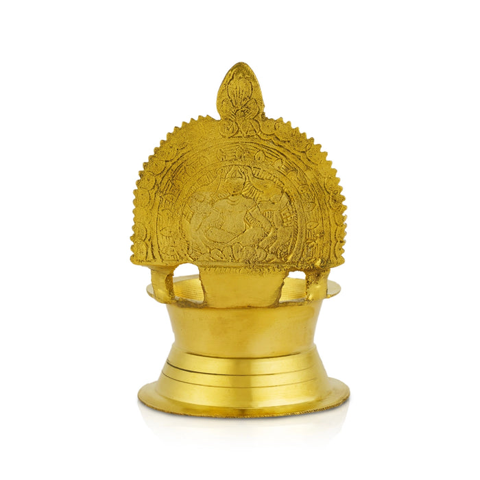 Kamakshi Deepam - 4 x 2.5 Inches | Kamatchi Vilakku/ Brass Lamp/ Kamatchi Amman Vilakku for Pooja - Deity Lamps