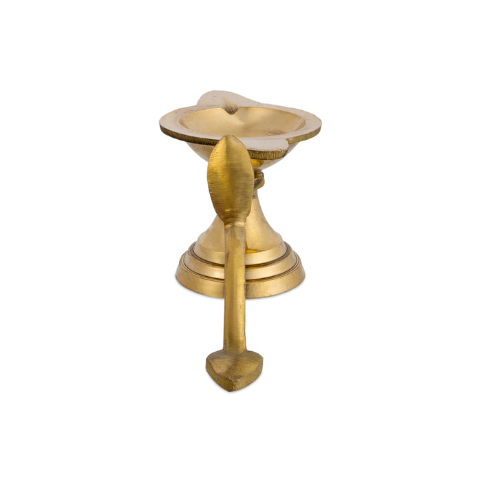One Mukh Aarti - 2.5 x 4.5 Inches | Brass Aarti/ Kapoor Dhani/ Camphor Burner With Handle For Daily Pooja Use