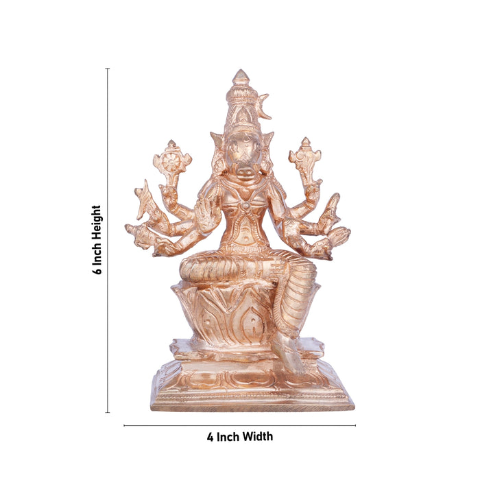 Varahi Amman Statue with 8 Hands - 6 x 4 Inches | Panchaloha Idol/ Varahi Amman Idol for Pooja/ 900 Gms Approx - Panchaloha Murties