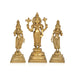 Perumal Sridevi Bhudevi Murti - 19 x 9 Inches |Antique Brass Idol/ Perumal with Sridevi Bhudevi Statue For Pooja - Brass Murties