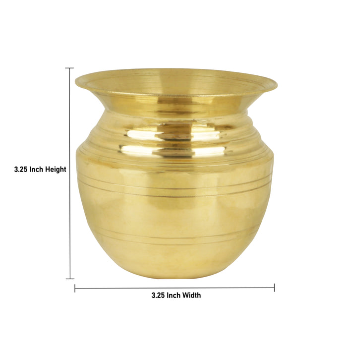 Brass Lota  - 3.25 x 3.25  Inches |  Chombu/ Kalash Pot/ Kalasam for Pooja