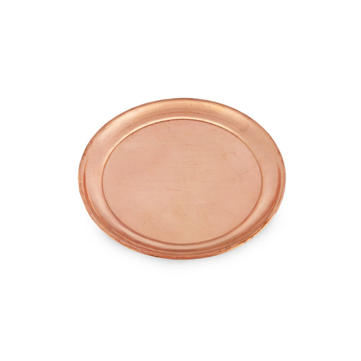 Copper Plate - 6.5 Inches | Halwa Beading Design Thali Plate/ Pooja Plate/ Pooja Thali For Traditional Pooja - Pooja Plate & Tray