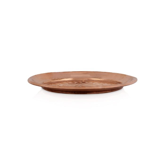 Plate - 3.5 Inches | Copper Beading Pooja Plate / Pooja Thali Plate / Plate For Pooja Ritual Use - Pooja Plate & Tray