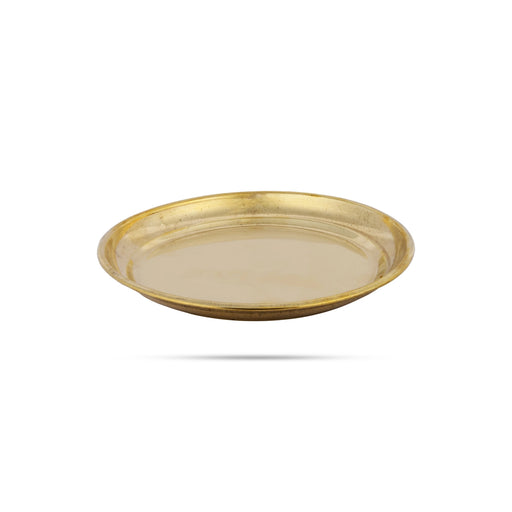 Brass Plate - 4.75 Inches | Thali Plate/ Pooja Plate for Home - Pooja Plate & Tray
