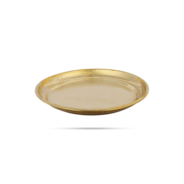 Brass Plate - 4.75 Inches | Thali Plate/ Pooja Plate for Home - Pooja Plate & Tray