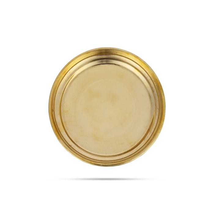 Brass Plate - 4.75 Inches | Thali Plate/ Pooja Plate for Home - Pooja Plate & Tray