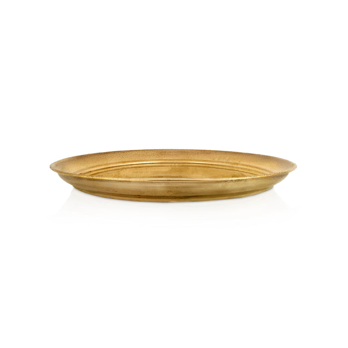 Brass Plate - 6 Inches | Beading Design Thali Plate/ Pooja Plate/ Pooja Thali For Traditional Pooja - Pooja Plate & Tray