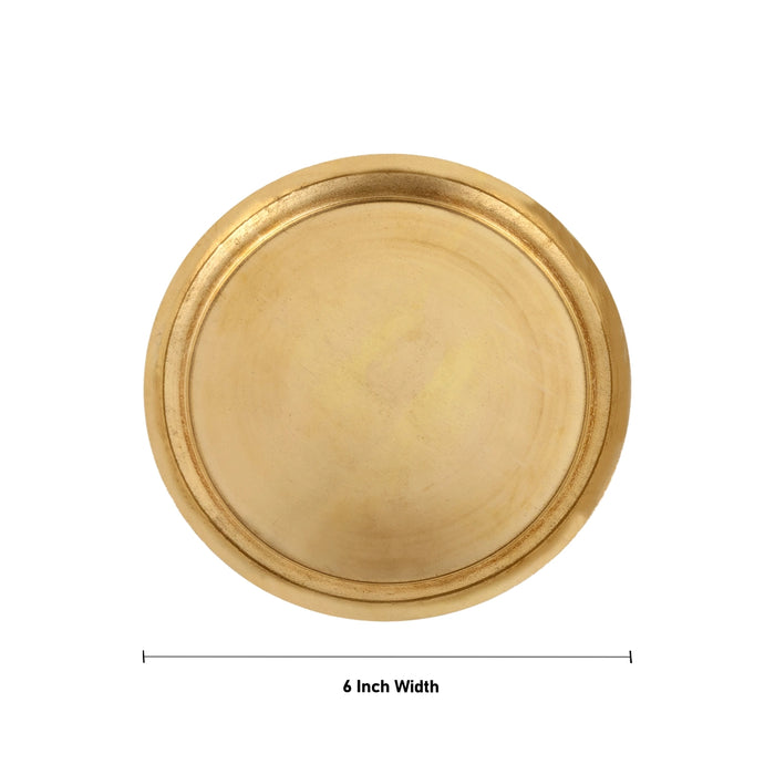 Brass Plate - 6 Inches | Beading Design Thali Plate/ Pooja Plate/ Pooja Thali For Traditional Pooja - Pooja Plate & Tray