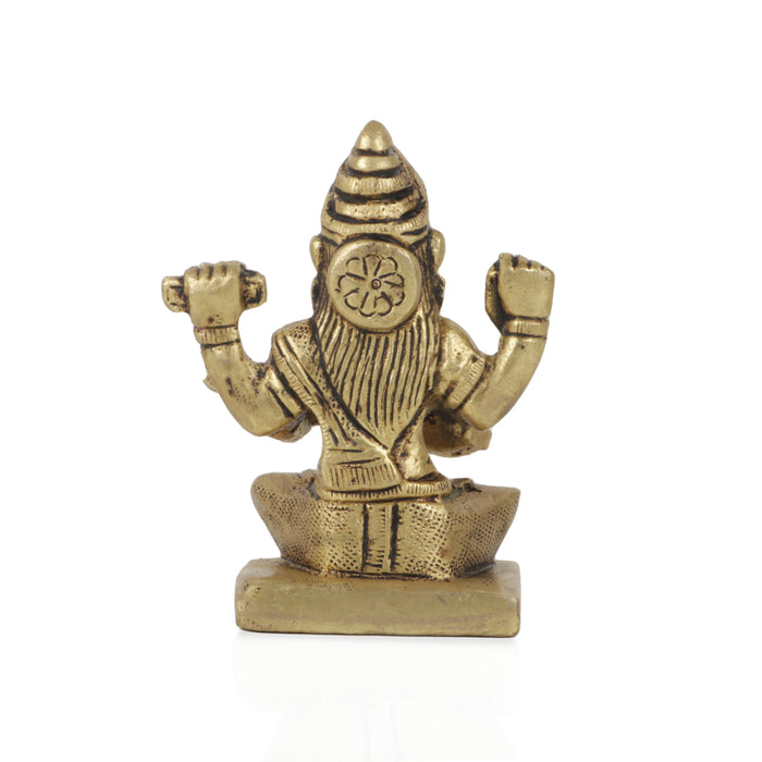 Saraswati Murti  - 2.75  Inches |  Antique Brass Statue/ Saraswati Idol/ Saraswati Mata Murti for Pooja