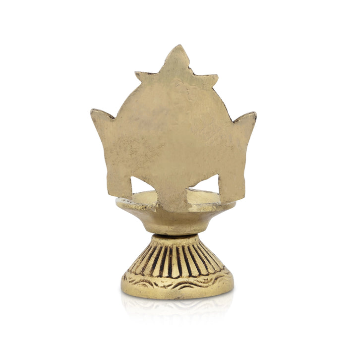 Chakra Deepak - 4 x 3 Inches | Brass Vilakku/ Antique Polish Lamp/ 260 Gms Approx