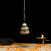 Hanging Bell with Chain - 3 x 2.75 Inches | Antique Brass Bell Hanging for Pooja/ 450 Gms Approx - Pooja Bells