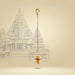 Pooja Hanging Bell with Chain - 17.5 Inches | Antique Brass Bell/ Hanging Bells for Mandir/ 330 Gms Approx - Pooja Bells