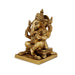 Ganesh Murti Sitting On Simhasan - 8.5 x 6 Inches | Antique Brass Idol/ Ganapati Idol for Pooja/ 3.500 Kgs Approx - Brass Murties