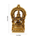 Lakshmi Sitting on Base Murti - 5 inches| Antique Brass Idol/ Laxmi Devi with Arch/ Decor For home & pooja room - Brass Murties