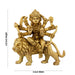 Durga Idol Sitting On Lion - 4.5 x 4 Inches | Antique Brass Idol/ Durga Murti With Eight Hands for Pooja - Brass Murties