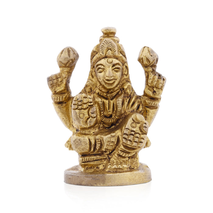 Laxmi Murti - 2 x 1.25 Inches | Antique Brass Statue/ Lakshmi Idol for Pooja/ 50 Gms Approx