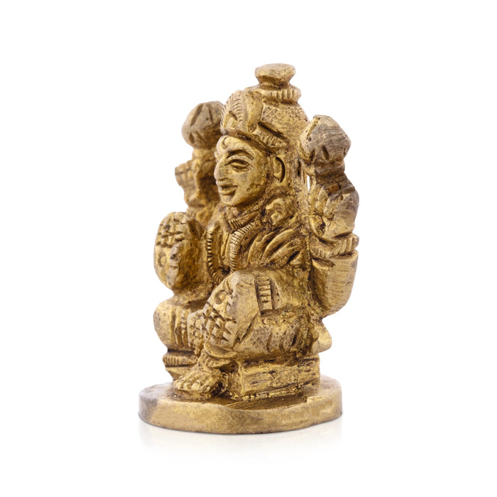 Laxmi Murti - 2 x 1.25 Inches | Antique Brass Statue/ Lakshmi Idol for Pooja/ 50 Gms Approx