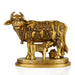 Cow With Calf Idol - 6.5 x 6 Inches | Antique Brass Idol/ Kamdhenu Cow With Calf Statue for Home/ 2.180 Kgs - Table Stand Accessories