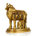Cow With Calf Idol - 6.5 x 6 Inches | Antique Brass Idol/ Kamdhenu Cow With Calf Statue for Home/ 2.180 Kgs - Table Stand Accessories