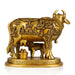 Cow With Calf Idol - 6.5 x 6 Inches | Antique Brass Idol/ Kamdhenu Cow With Calf Statue for Home/ 2.180 Kgs - Table Stand Accessories