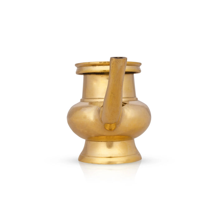 Kamandal - 3.5 x 6 Inches | Brass Kindi/ Kamandalam for Pooja/ 435 Gms Approx - Kalash & Pooja Lota