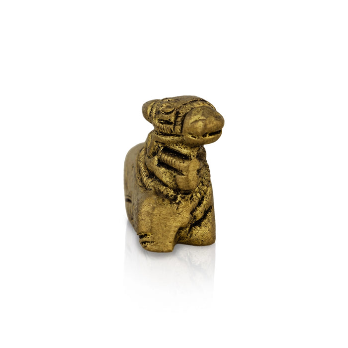 Nandi Statue - 1 X 1 Inch | Nandi Murti/ Antique Brass Idol/ Nandhi Statue For Worship - Brass Murties