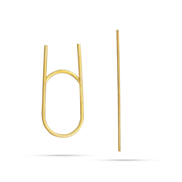 Namam Stick - 2.5 x 0.75 Inches | Brass Namam Kambi for Tilak/ 5 Gms Approx - Namam Stick