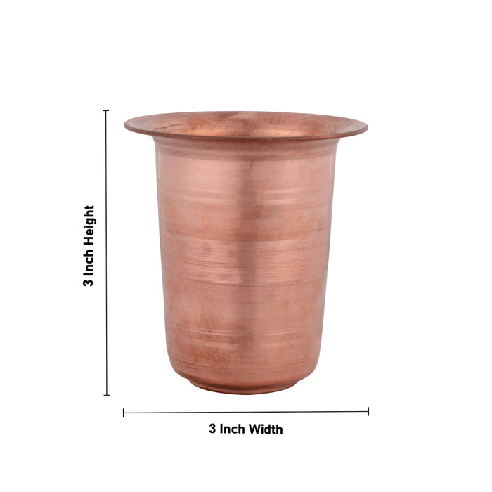 Coffee Tumbler - 3 x 3 Inches | Copper Tumbler/ Brass Cup for Home/ 42 Gms Approx