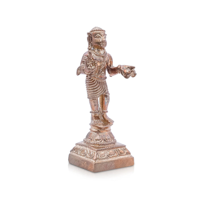 Manickavasagar Statue Standing On Base - 3 x 1.5 Inches | Panchaloha Idol/ Manikkavasagar Idol for Pooja - Panchaloha Murties