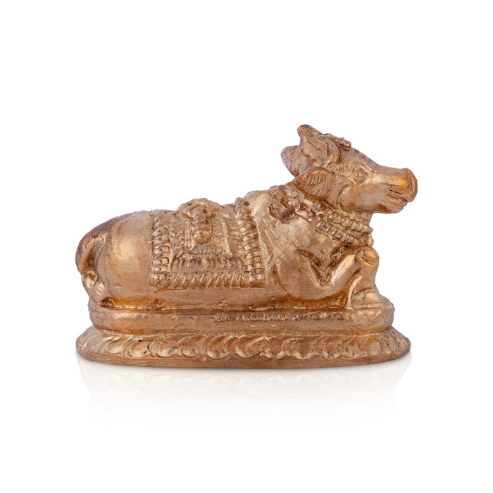 Nandi Murti - 1 x 2 Inches | Panchaloha Idol/ Nandi Statue/ Nandi Bhagavan / NandiDeva / Decor For Pooja - Panchaloha Murties