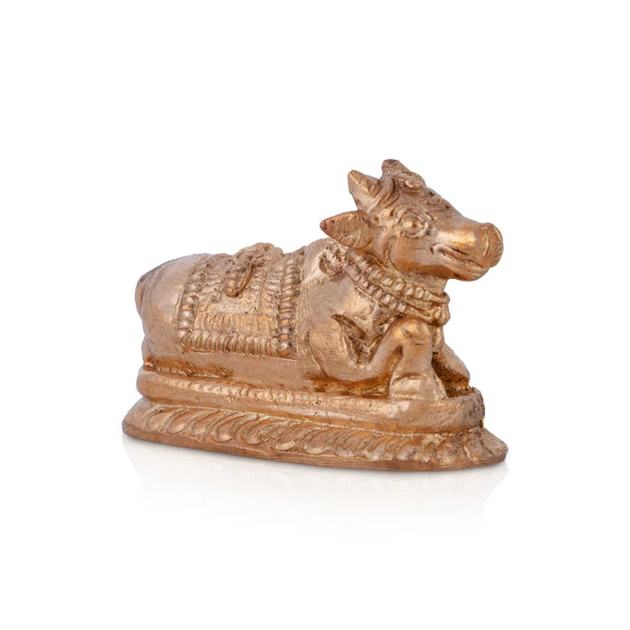 Nandi Murti - 1 x 2 Inches | Panchaloha Idol/ Nandi Statue/ Nandi Bhagavan / NandiDeva / Decor For Pooja - Panchaloha Murties