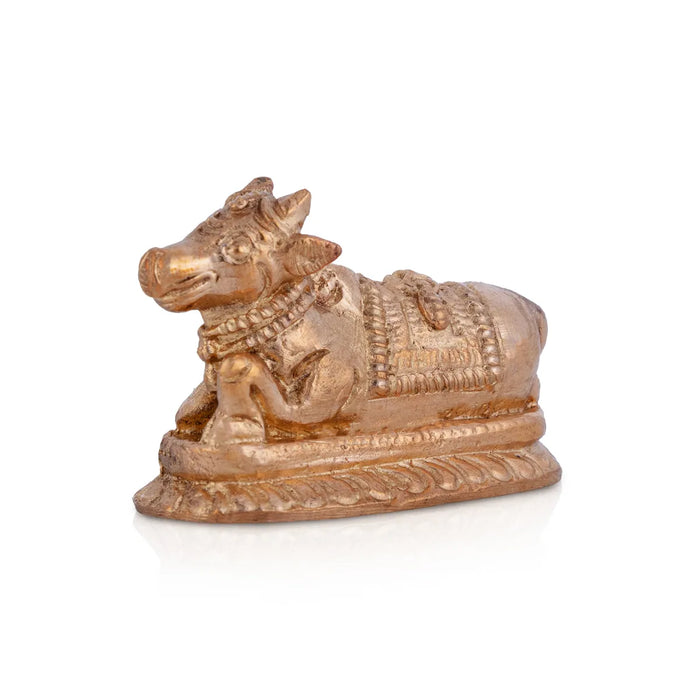 Nandi Murti - 1 x 2 Inches | Panchaloha Idol/ Nandi Statue/ Nandi Bhagavan / NandiDeva / Decor For Pooja - Panchaloha Murties