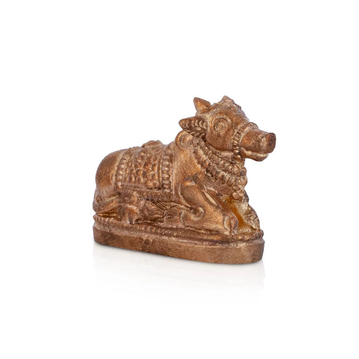 Nandi Murti - 1 x 1.5 Inches | Panchaloha Idol/ Nandi Statue/ Nandi Bhagavan / NandiDeva / Decor For Pooja - Panchaloha Murties