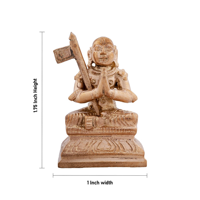 Ramanujacharya Idol - 1.75 x 1 Inches | Panchaloha Statue/ Ramanujar Statue for Pooja/ 65 Gms Approx - Panchaloha Murties