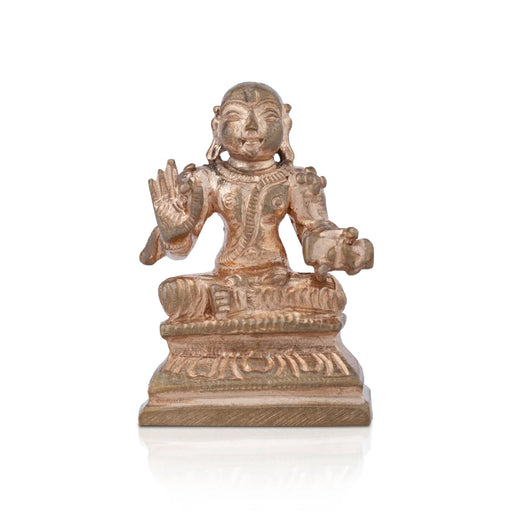 Vedanta Desikan Statue - 1.5 x 1 Inch | Panchaloha Idol/ Vedanta Desikar Idol for Pooja/ 60 Gms Approx - Panchaloha Murties