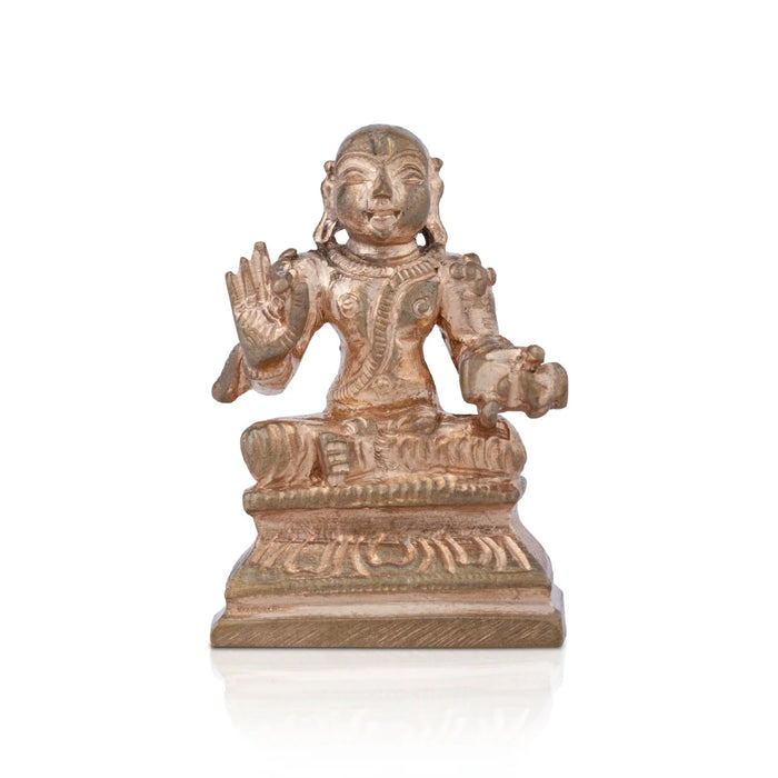Vedanta Desikan Statue - 1.5 x 1 Inch | Panchaloha Idol/ Vedanta Desikar Idol for Pooja/ 60 Gms Approx - Panchaloha Murties