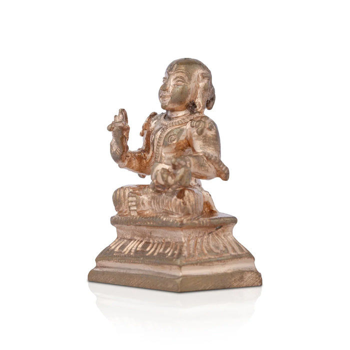Vedanta Desikan Statue - 1.5 x 1 Inch | Panchaloha Idol/ Vedanta Desikar Idol for Pooja/ 60 Gms Approx - Panchaloha Murties