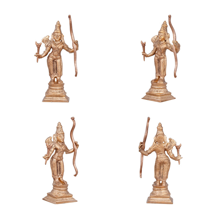 Ram Darbar Murti Set - 4 x 2.5 Inches | Panchaloha Statue/ Sita Ram Laxman Hanuman/ Ram Darbar Idol