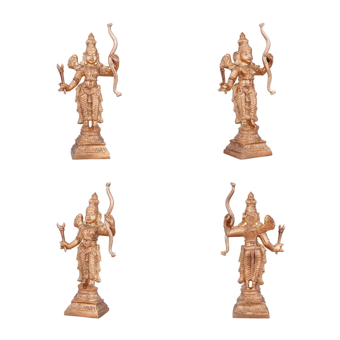 Ram Darbar Murti Set - 4 x 2.5 Inches | Panchaloha Statue/ Sita Ram Laxman Hanuman/ Ram Darbar Idol