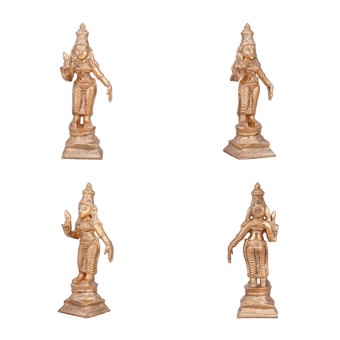 Ram Darbar Murti Set - 4 x 2.5 Inches | Panchaloha Statue/ Sita Ram Laxman Hanuman/ Ram Darbar Idol