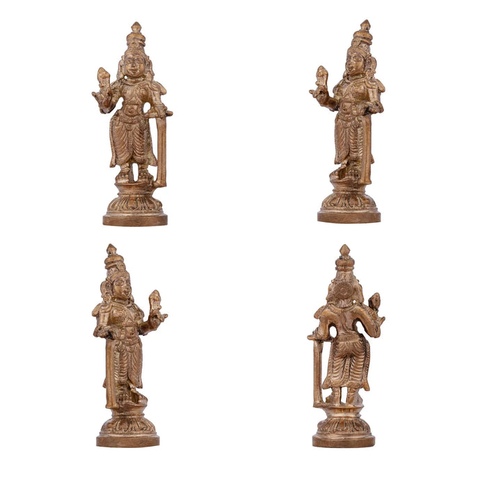 Naalvar Set - 3 x 1 Inches | Panchaloha Idol/ Appar/ Sundarar/ Sambandar/ Manikkavasagar/ Nalvar Idols for Pooja